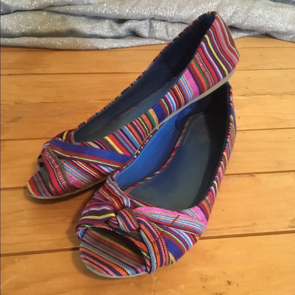 Self Esteem Cotton Open Toe Flats